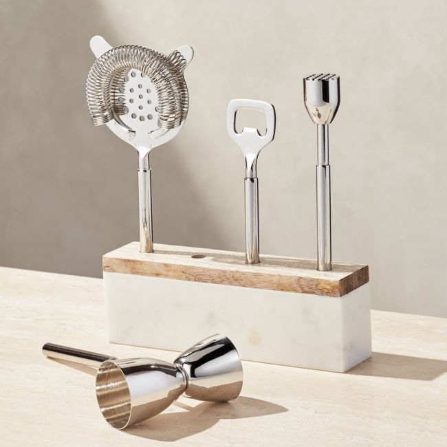Wood and Marble Bar Tool Set - Image 0