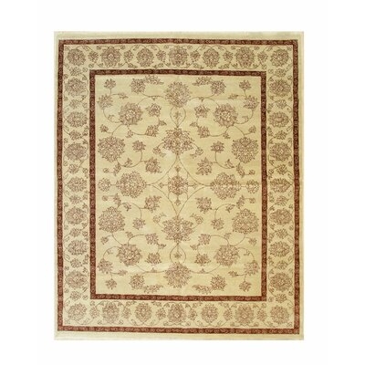 One-of-a-Kind Speedway Hand-Knotted Ivory 8'1" x 10' Wool Area Rug - Image 0