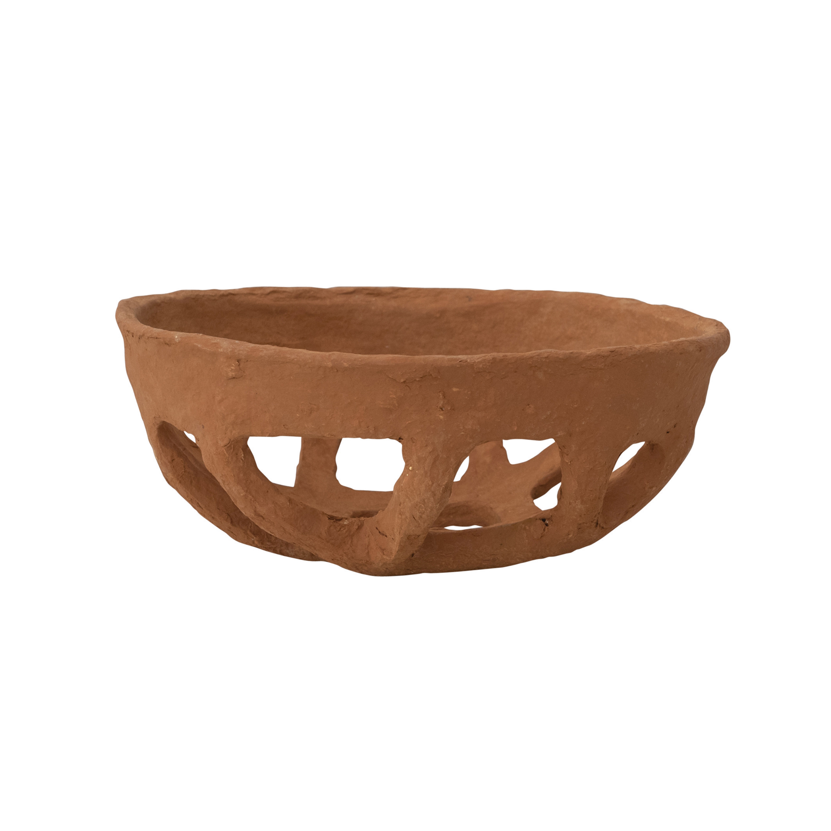  Decorative Handmade Paper Mache Basket, Rust - Image 0
