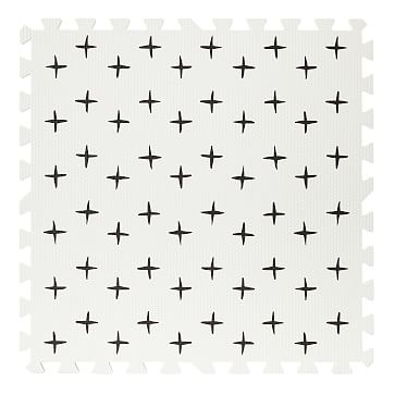 Foam Tile Play Mat Criss Cross, 9 Piece, Black/White, WE Kids - Image 3