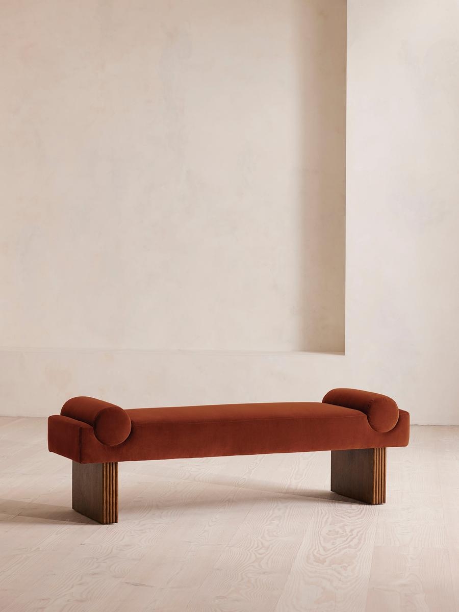 Esther Bench, Velvet, Rust, US - Image 0
