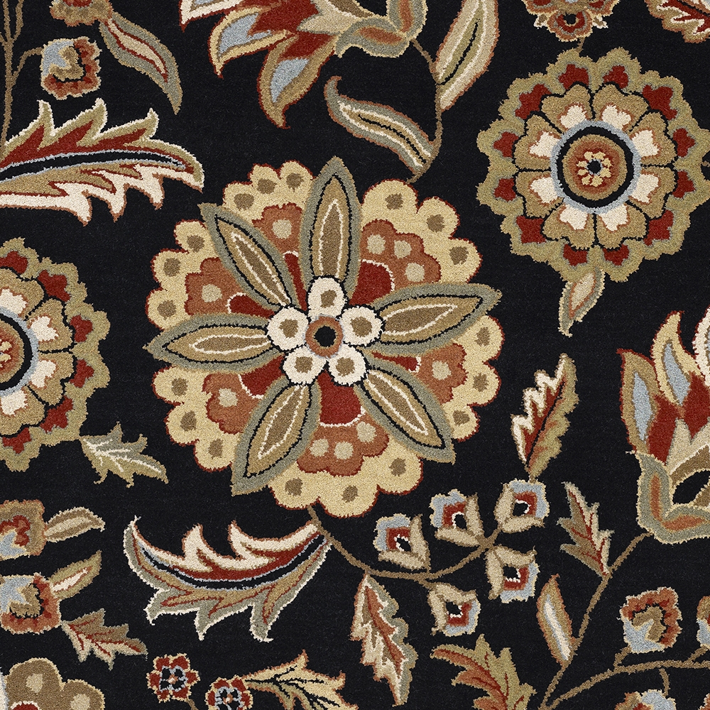Livabliss Athena Black Indoor 6' x 6' Handmade Rug - Image 2