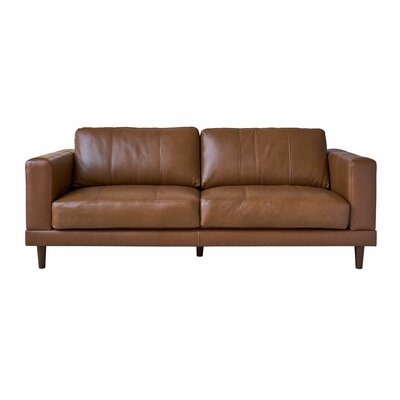 Hanson Genuine Leather 84" Square Arm Sofa - Image 0