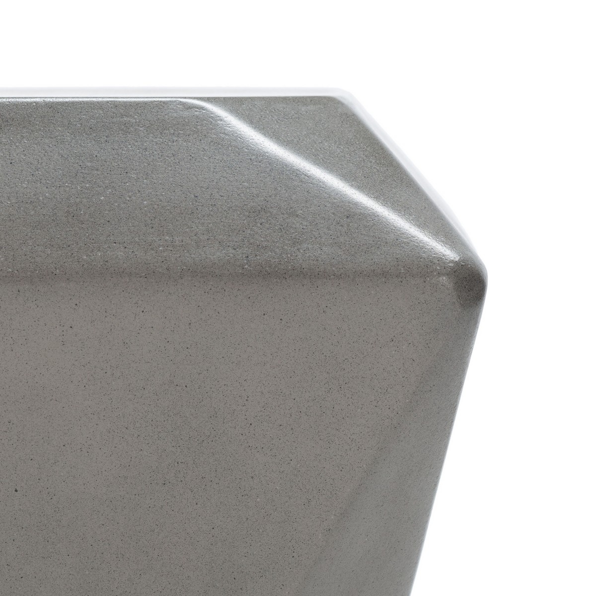 Conan Concrete Accent Stool - Dark Grey - Safavieh - Image 2