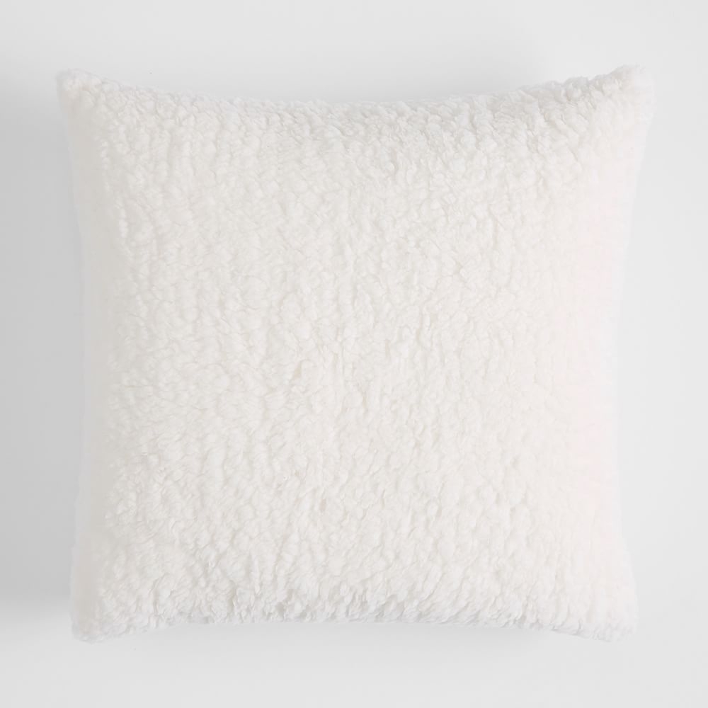 Cozy Sherpa Pillow Cover, 18x18, Ivory - Image 0