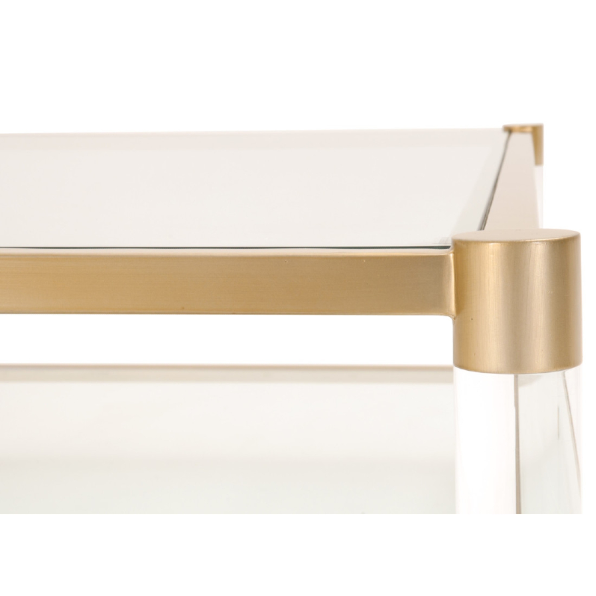 Rowan Modern Classic Glass Gold Metal Rectangular Coffee Table - Image 5