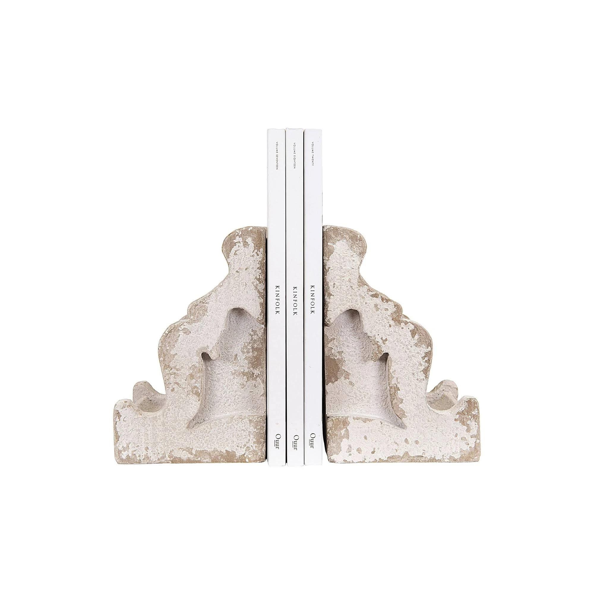 Distressed White Corbel Shaped Bookends (Set of 2 Pieces) - Image 3