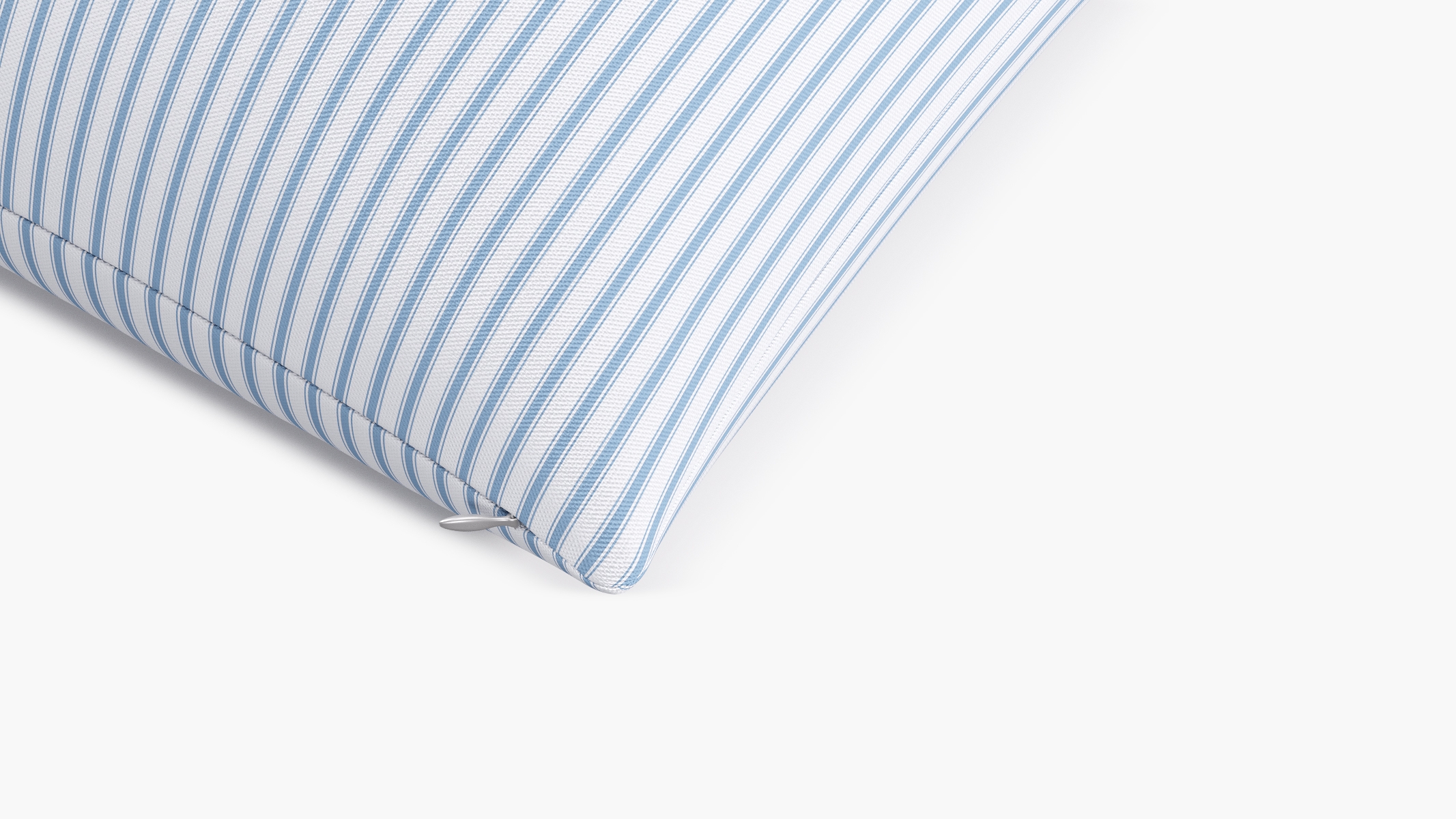 Outdoor 26" Throw Pillow, Cornflower Classic Ticking Stripe, 26" x 26" - Image 1