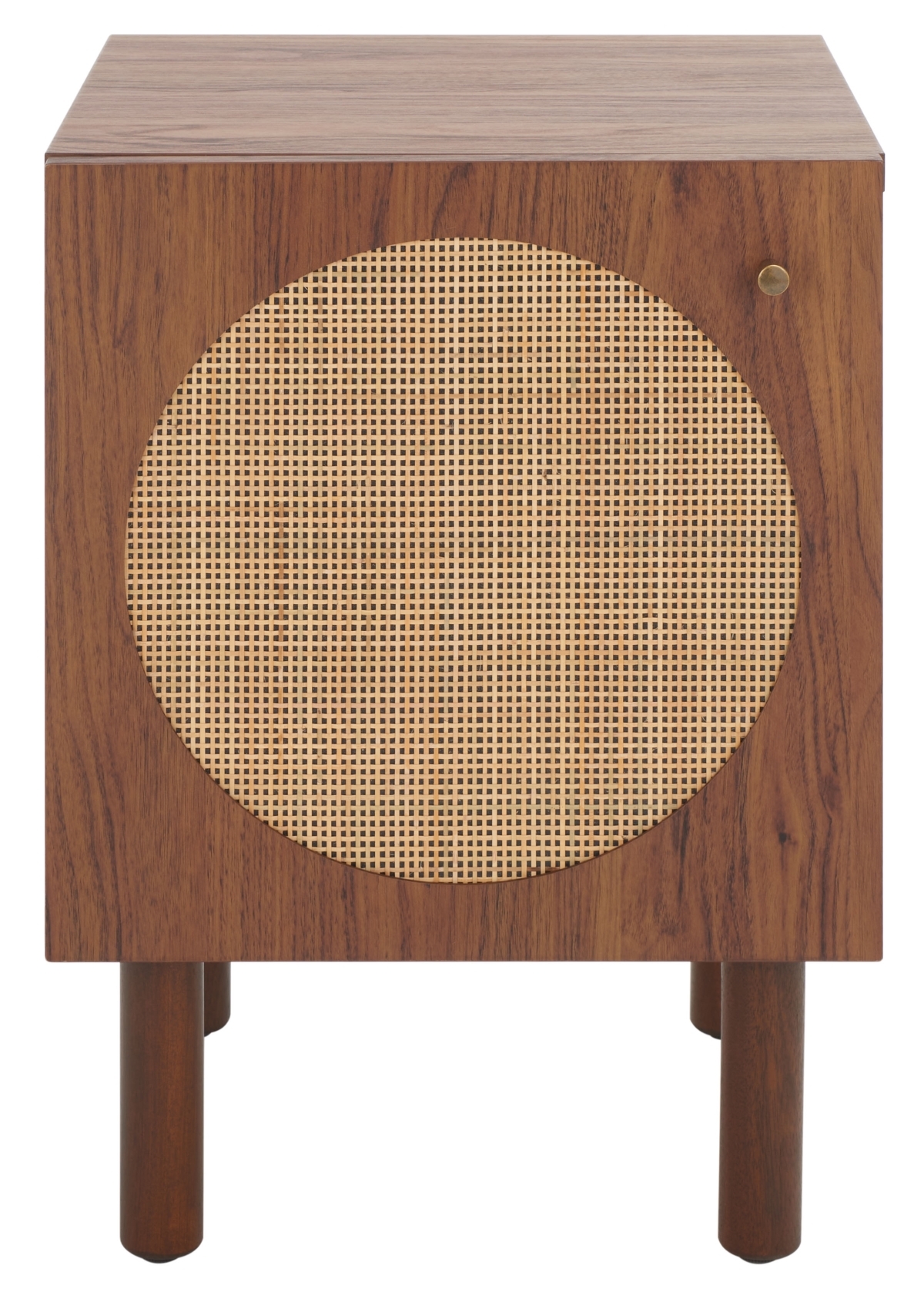 Ophelia 1 Door Nightstand - Walnut / Natural - Safavieh - Image 0