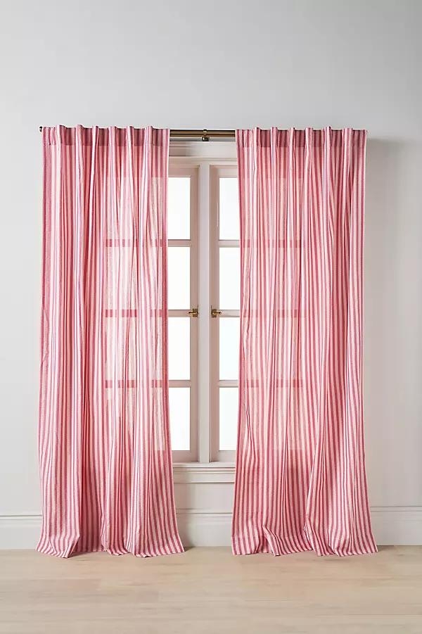 Solenne Woven Scalloped Striped Curtain - Image 0