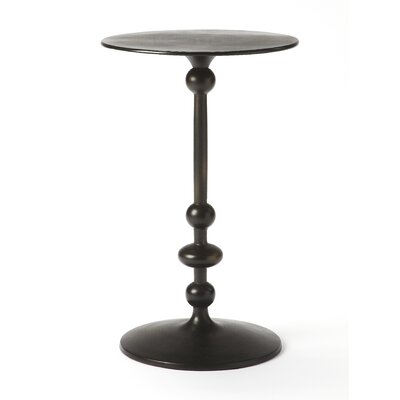 Derrell Iron Pedestal End Table, Black - Image 1