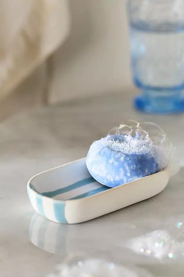 Striped Ceramic Soap Dish - Image 0