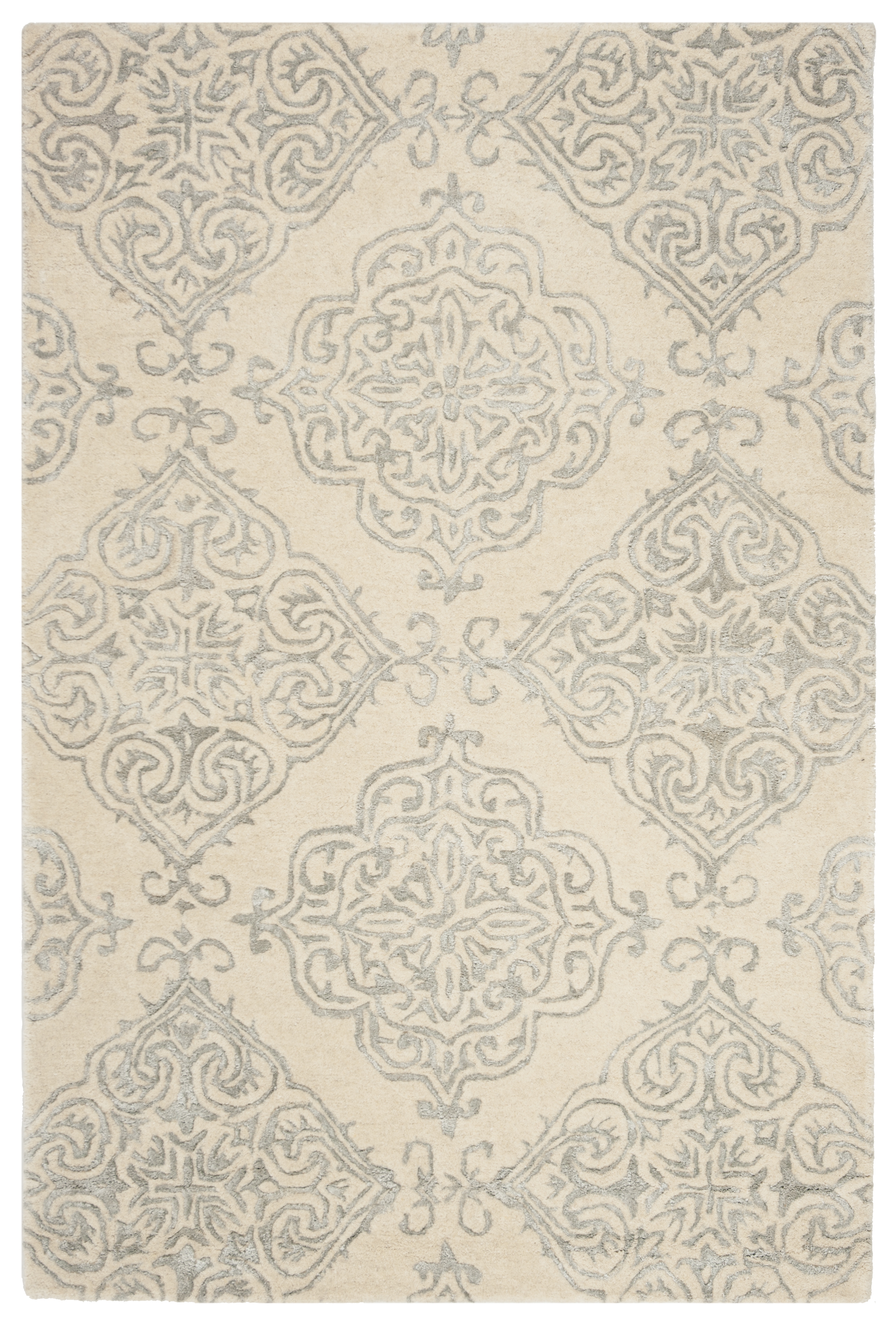 Arlo Home Hand Tufted Area Rug, GLM568C, Ivory/Silver,  4' X 6' - Image 0