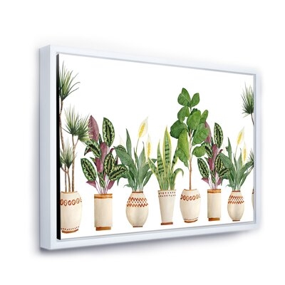 Trio Of Houseplants Sanseviera Snake Plant - Farmhouse Canvas Wall Art Print-FDP35086 - Image 0