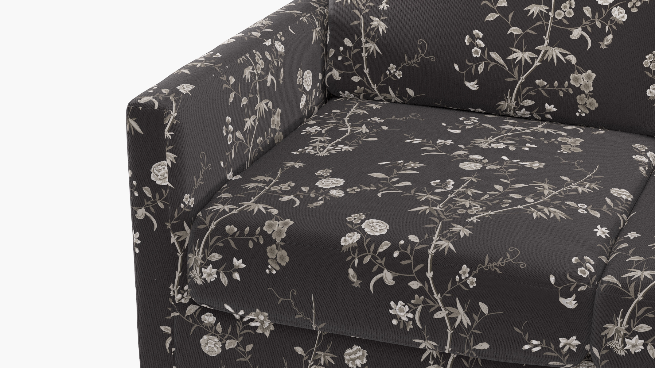 Modern Sofa, Black Bamboo Garden, Chrome - Image 5