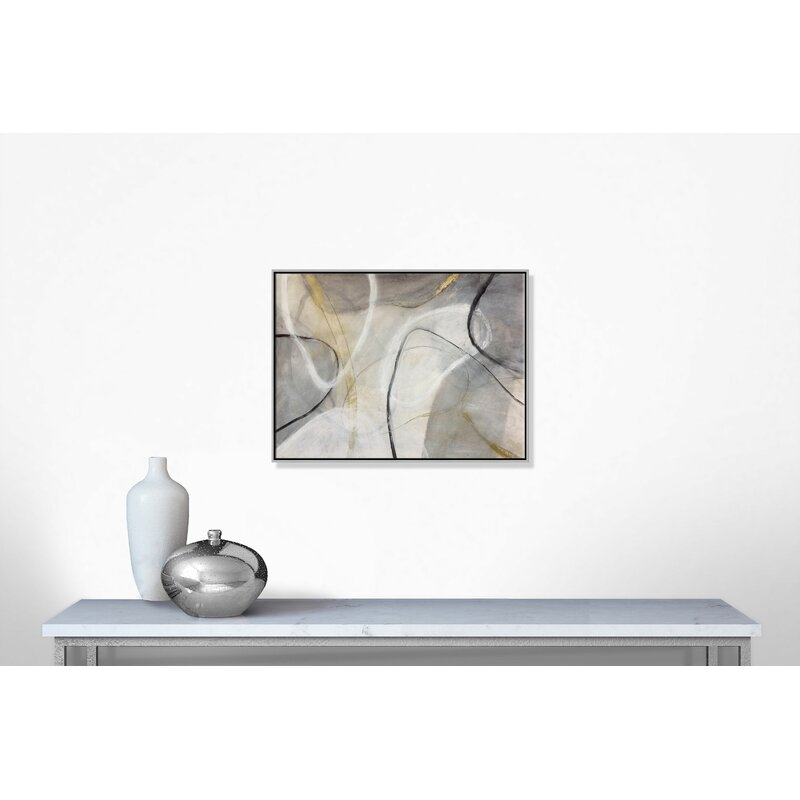Casa Fine Arts 'Lucid Shapes' - Floater Frame Painting on Canvas Frame Color: Silver Framed, Size: 30" H x 40" W x 2" D - Image 0
