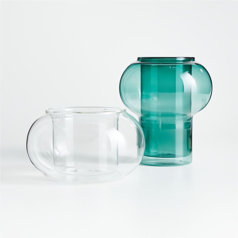 Modular Blue Glass Vase/Hurricane - Image 3
