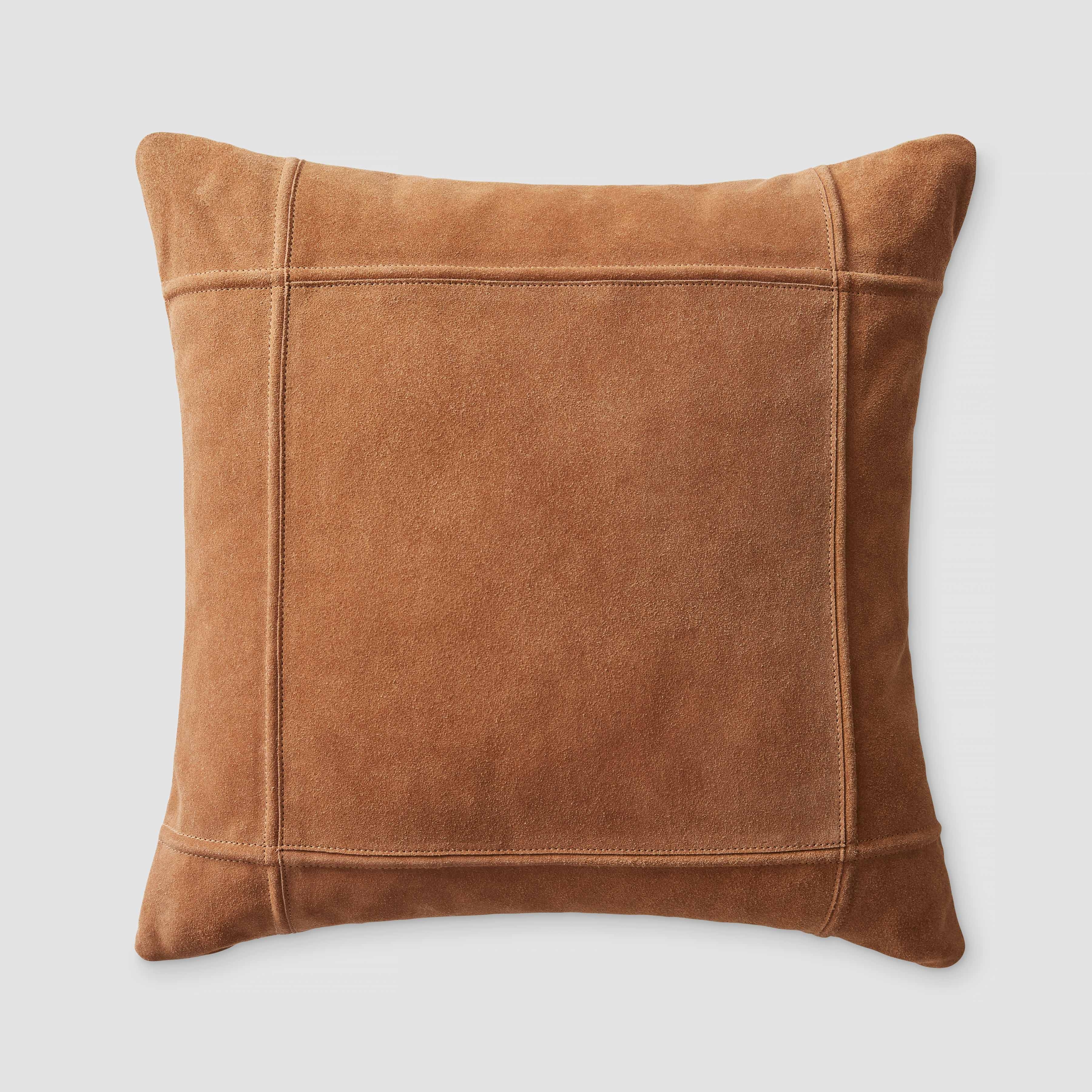 The Citizenry Ghama Suede Pillow | 20" x 20" | Olive - Image 6