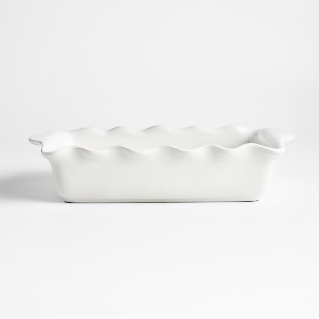 White Ruffle Rectangular Baking Dish - Image 0