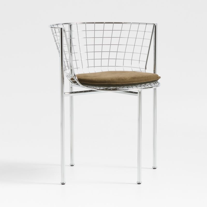 Cassano Metal Dining Chair with Leather Cushion - Image 3