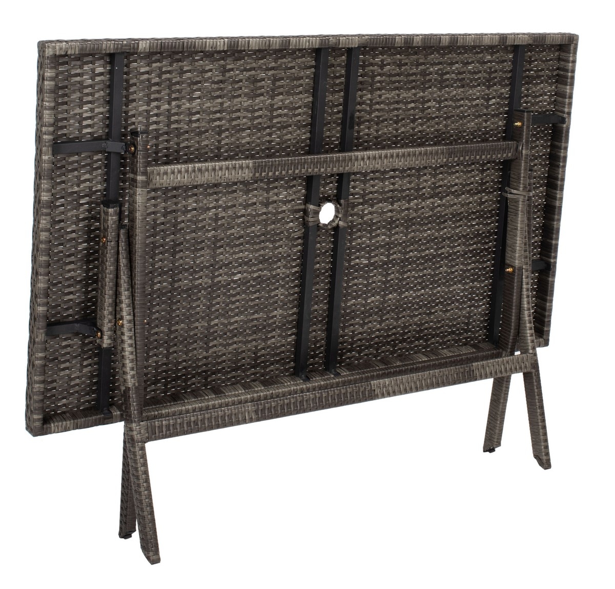 Akita Folding Table - Grey Brown/White - Safavieh - Image 4