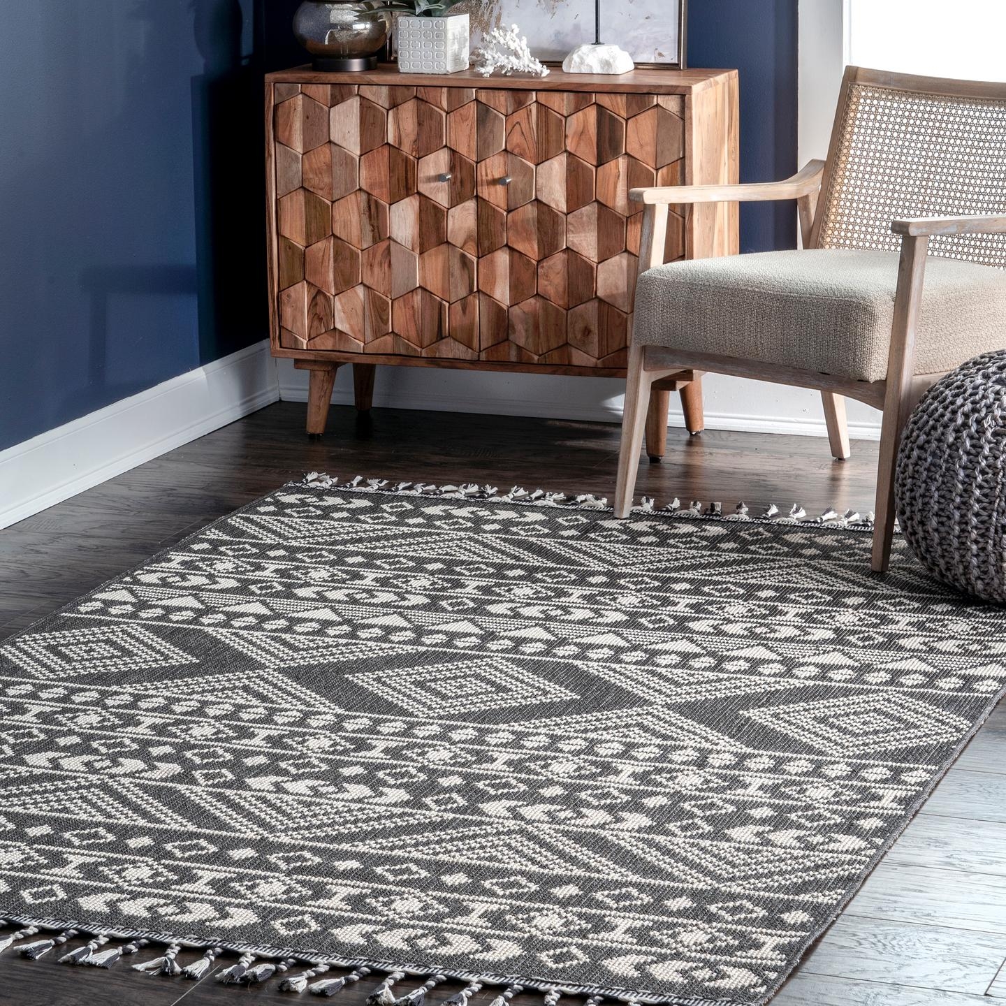 Ryan Banded Tribal Printed Flatweave Area Rug - Image 0
