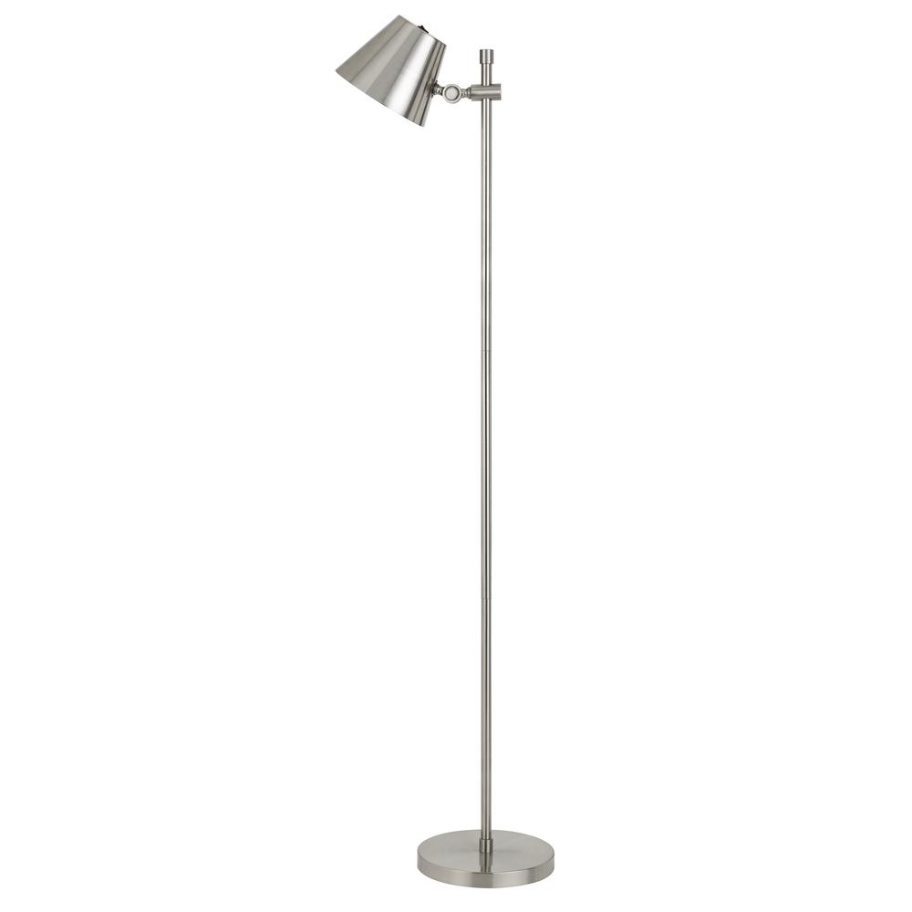 CAL Lighting Vaduz 62.2 in. H Brushed Steel Metal Floor Lamp - Image 0