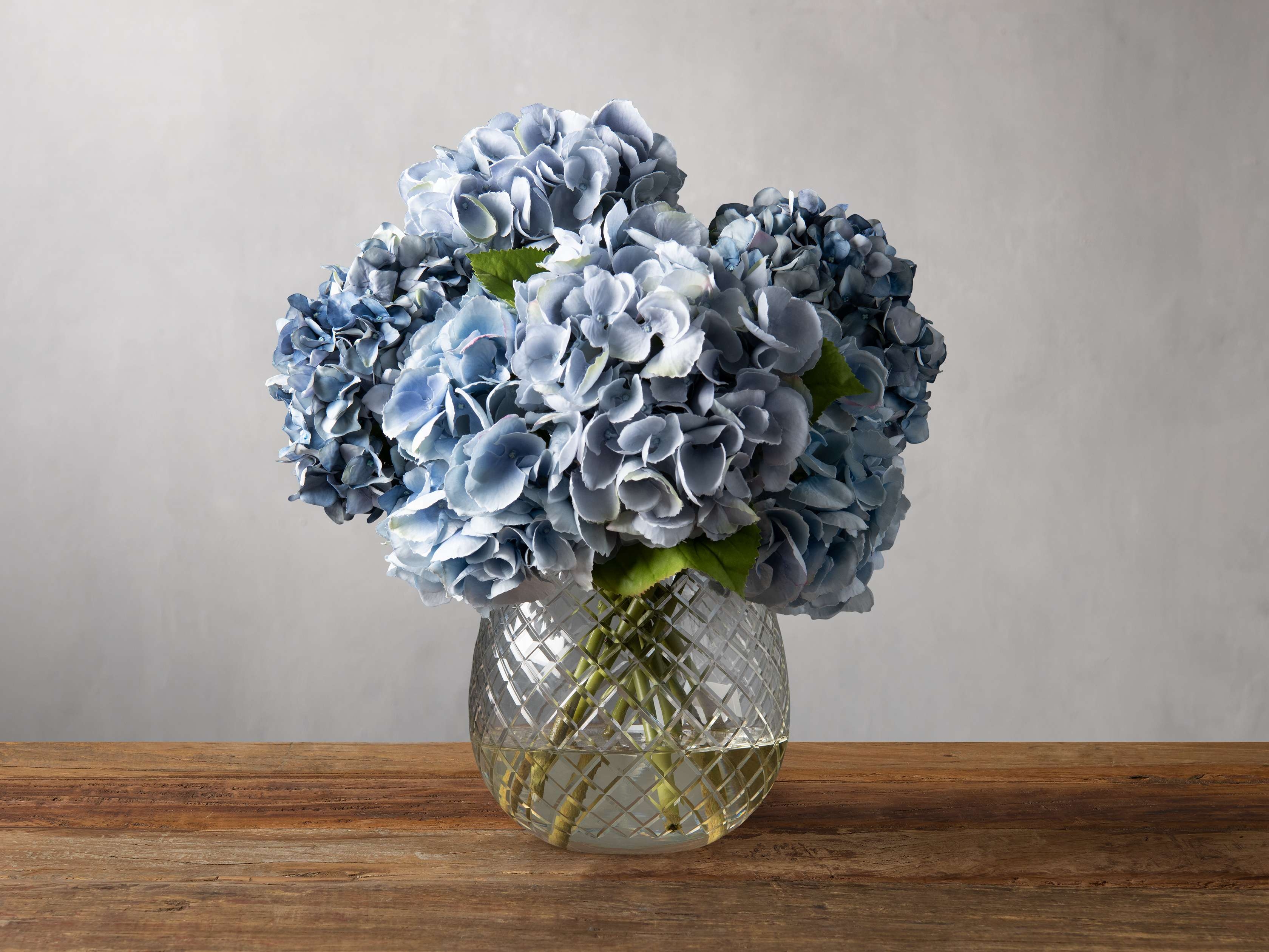 Faux Hydrangea in Cut Glass Blue - Image 0