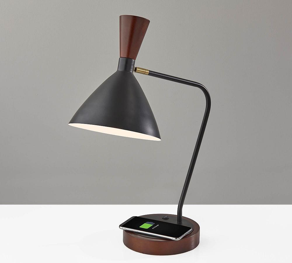 Ravenna Metal Charge Task Table Lamp, Black - Image 0