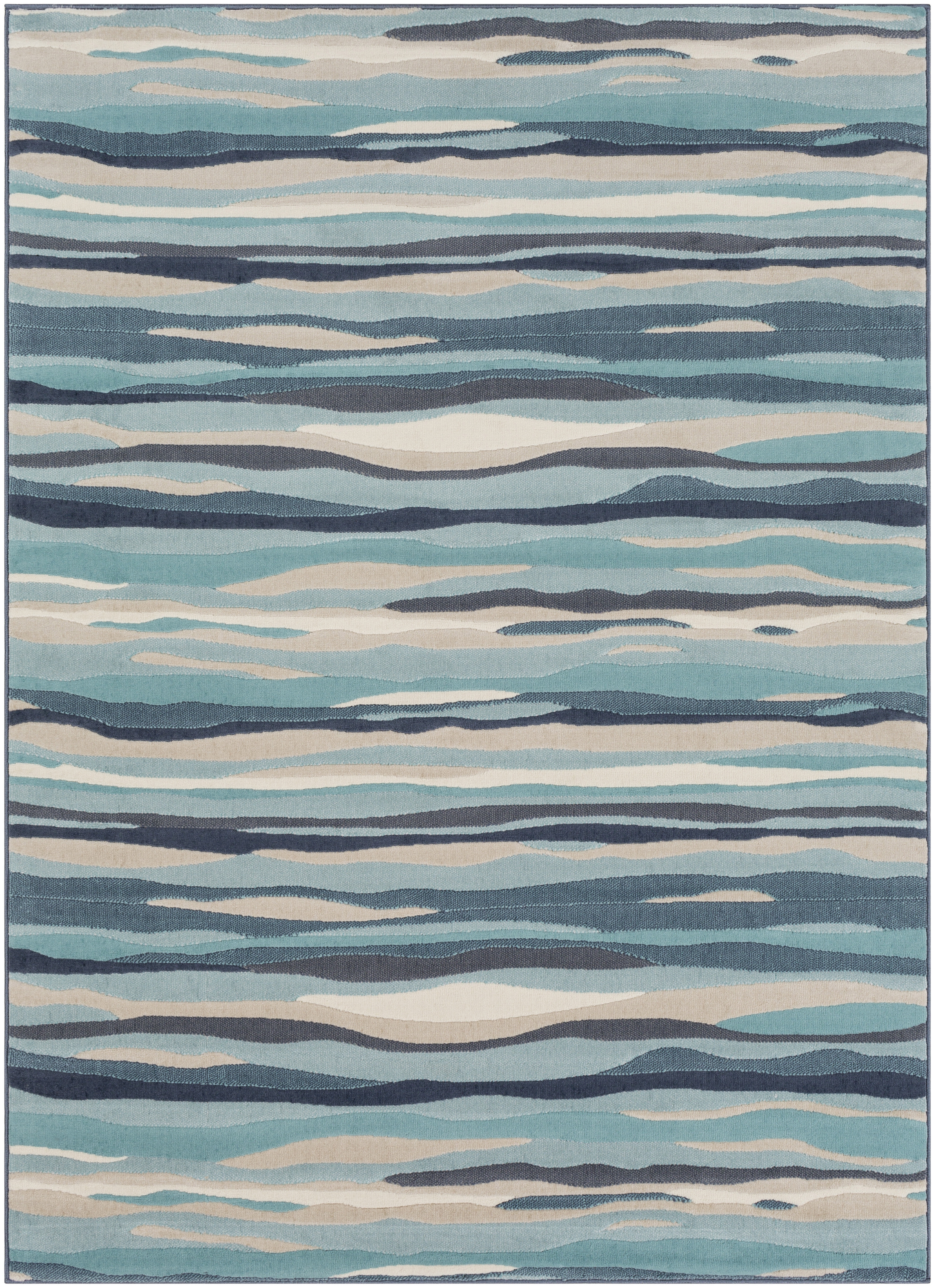 City Blue Indoor 3'11" x 5'7" Machine Woven Rug - Image 0