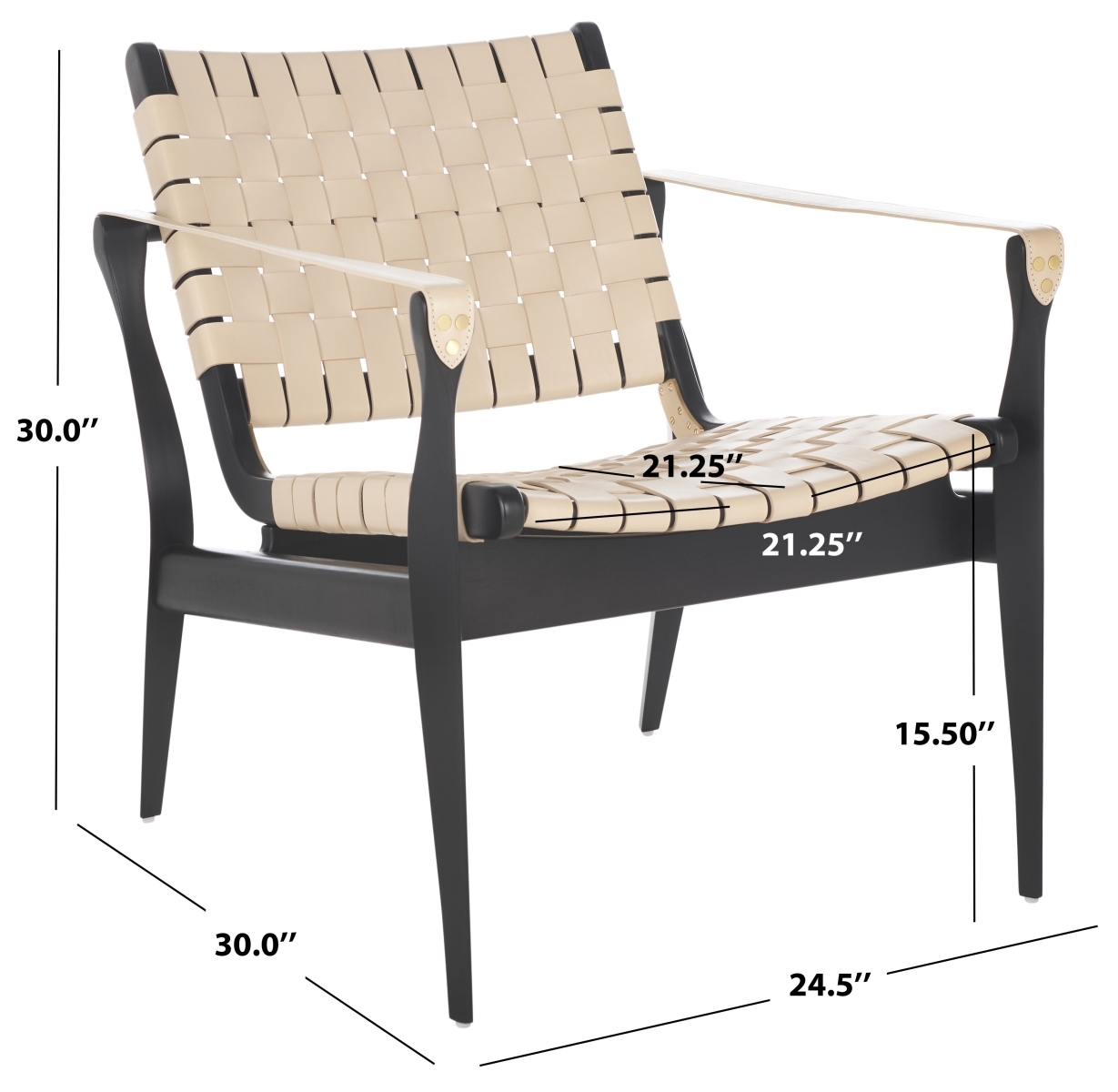 Dilan Safari Chair - Black/White - Image 8