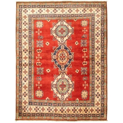 One-of-a-Kind Hypoluxo Hand-Knotted 2010s Gazni Brown/Red 5' x 6'5" Wool Area Rug - Image 0