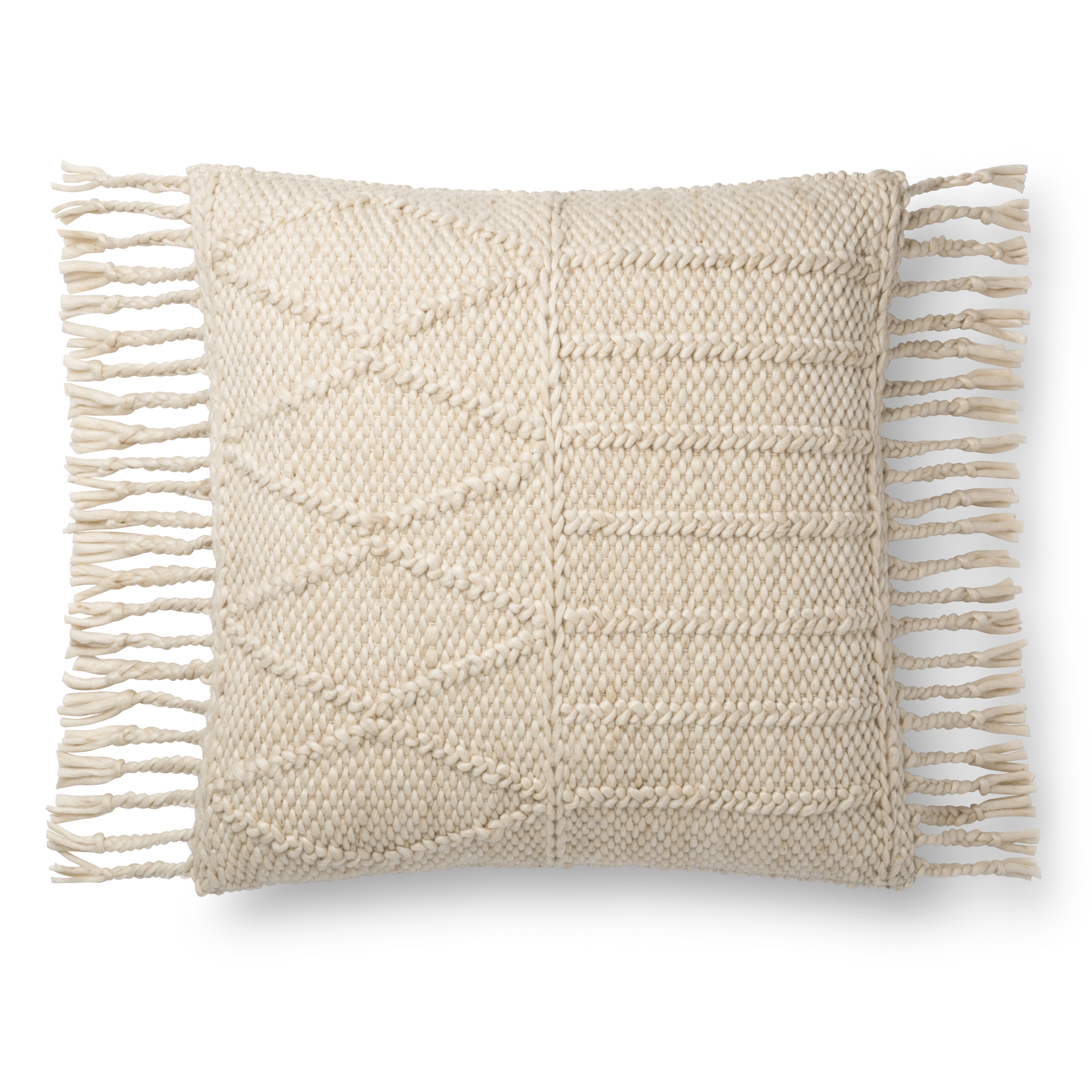 Magnolia Home by Joanna Gaines PILLOWS P1101 IVORY / IVORY 22" x 22" Cover Only - Image 0