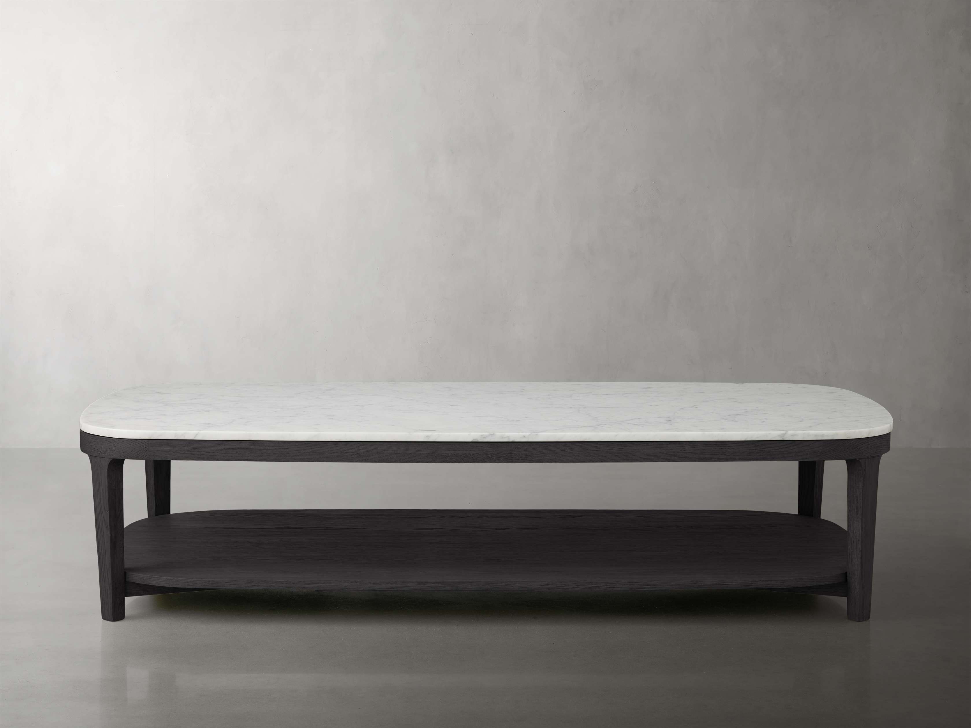 Danny Coffee Table in Stone White  Ebony/Carrara 56" - Image 0