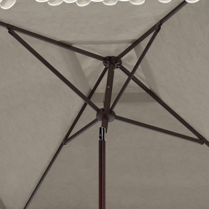 Elegant 7.5' Square Umbrella - Beige/White - Safavieh - Image 2