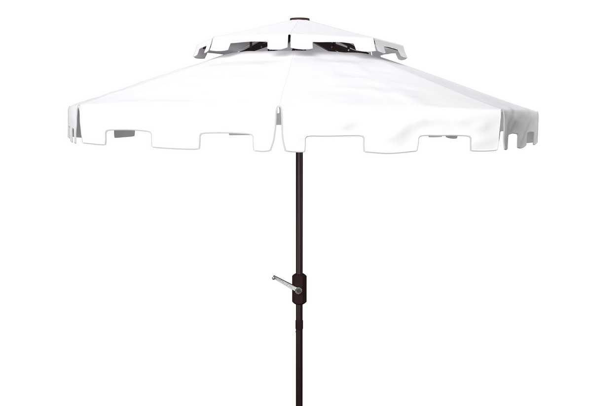 Zimmerman 9Ft Doubletop Umbrella - White - Safavieh - Image 0