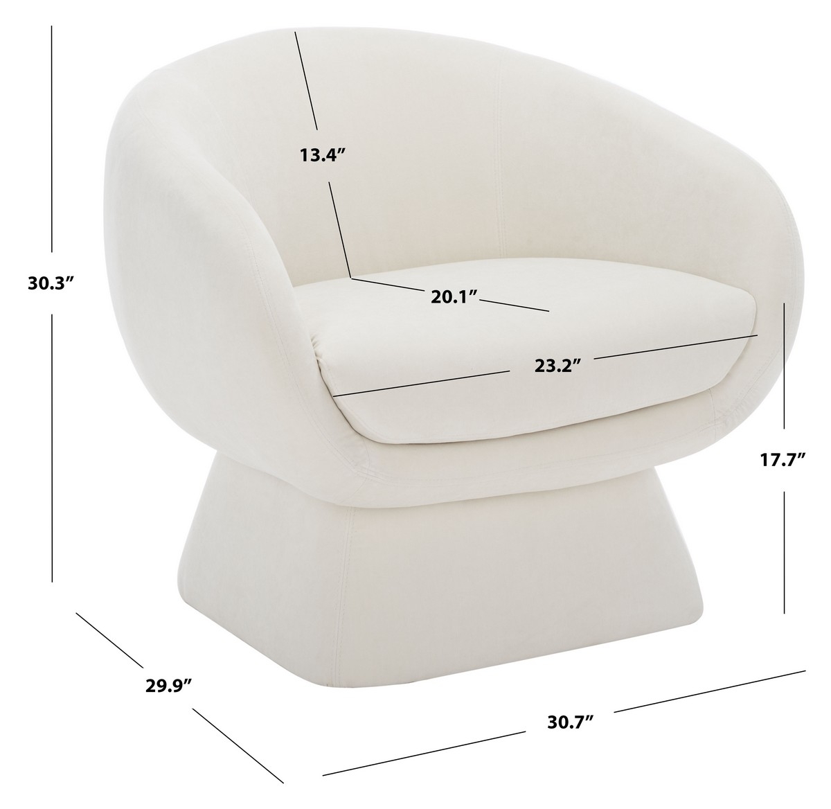 Kiana Modern Accent Chair - Cream - Image 9