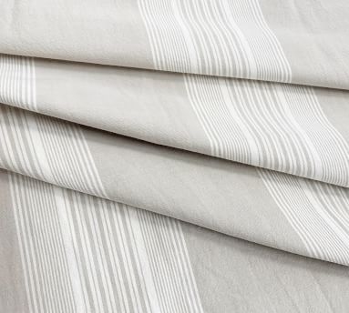 Tan/Ivory Hunt Striped Percale Comforter &amp; Shams Set, King - Image 1