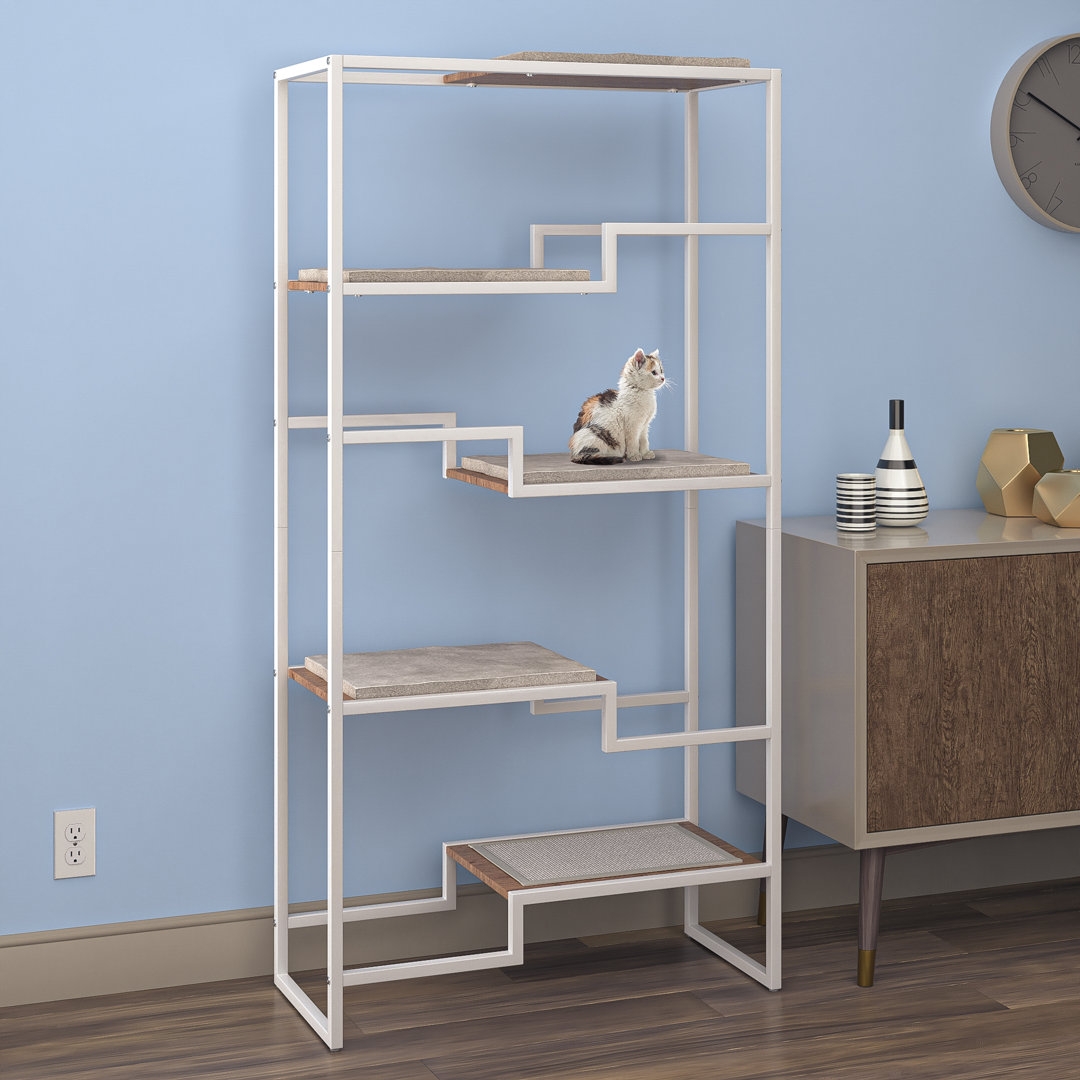 The Refined Feline 62"" Metropolitan Cat Condo - Metal Frame Multi-Level Cat Tower, Scratching Post, Replaceable Parts - Image 0