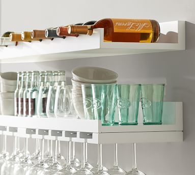 Holman Entertaining Shelves, S/2 Bottle &amp; Glass Shelves, Charcoal - Image 5