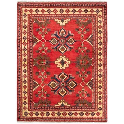 One-of-a-Kind Bernhold Hand-Knotted New Age 5' x 6'7" Wool Area Rug in Red/Light Brown - Image 0