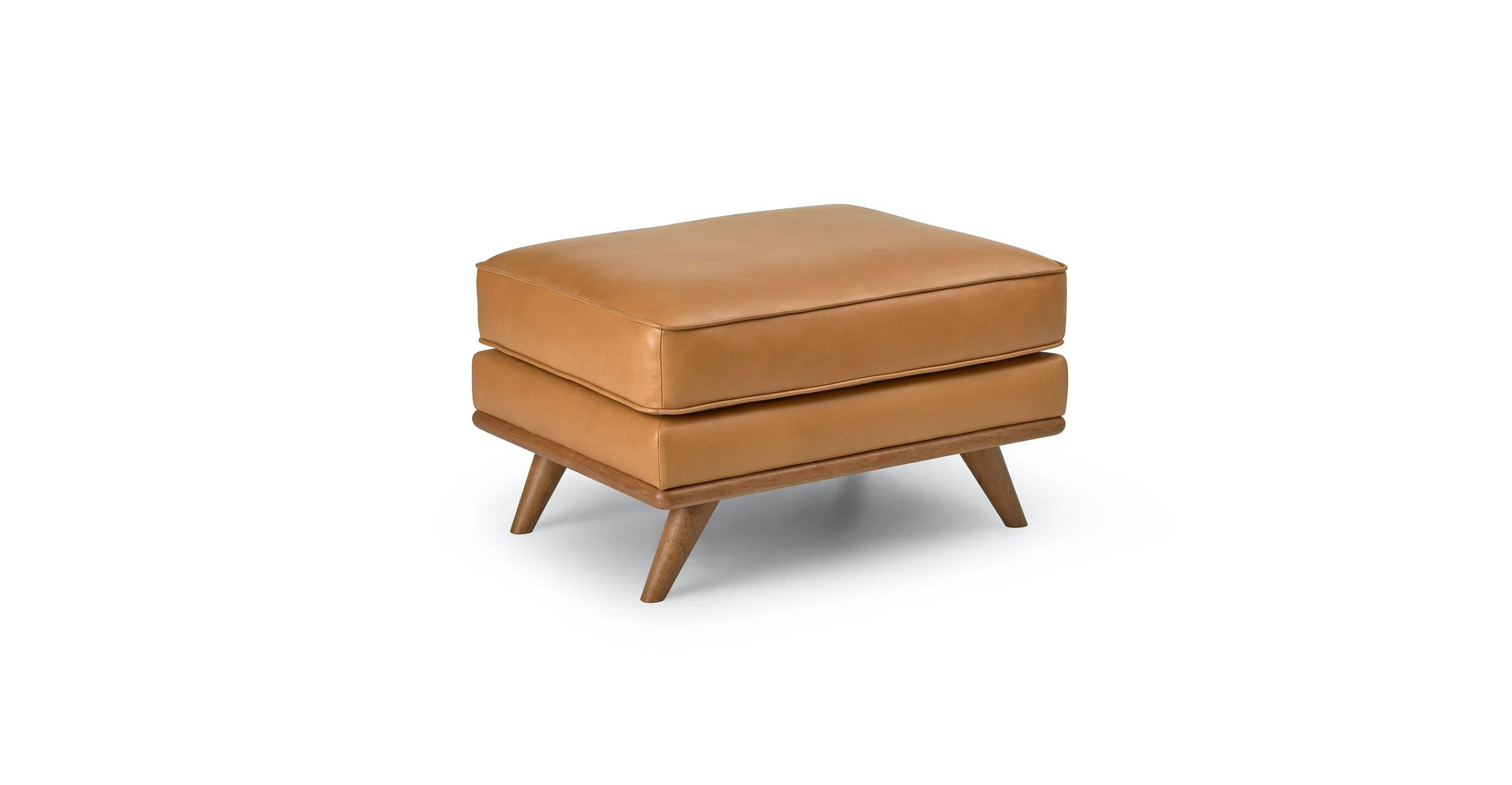 Timber 31" Leather Ottoman - Charme Chocolat - Image 3