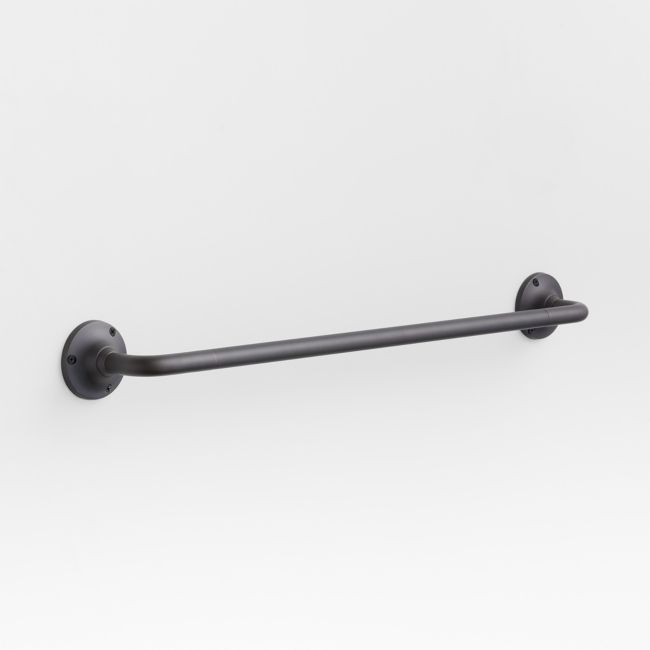 Classic Round Brushed Bronze Bath Towel Bar 24" - Image 0