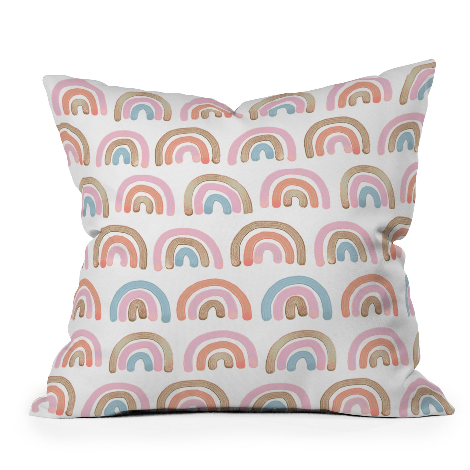 Pink Rainbows by Emanuela Carratoni - Outdoor Throw Pillow 16" x 16" - Image 3