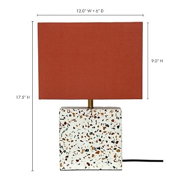 Square Terrazzo Table Lamp, Multi - Image 2