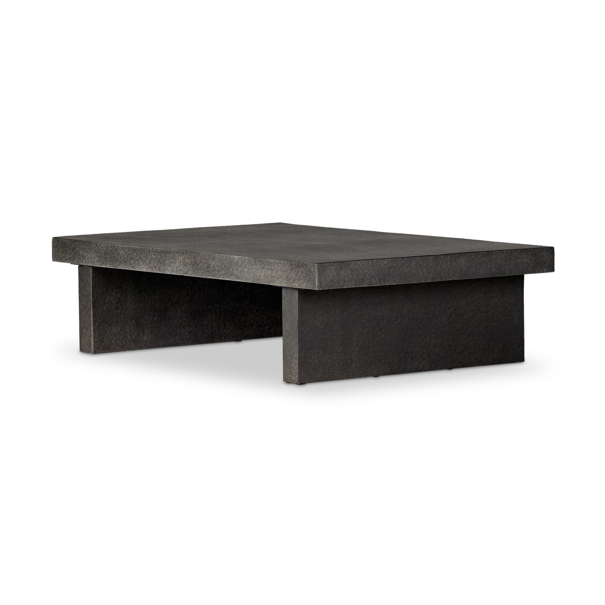 Huesca Outdoor Coffee Table - Distressed Graphite Concrete - Image 0