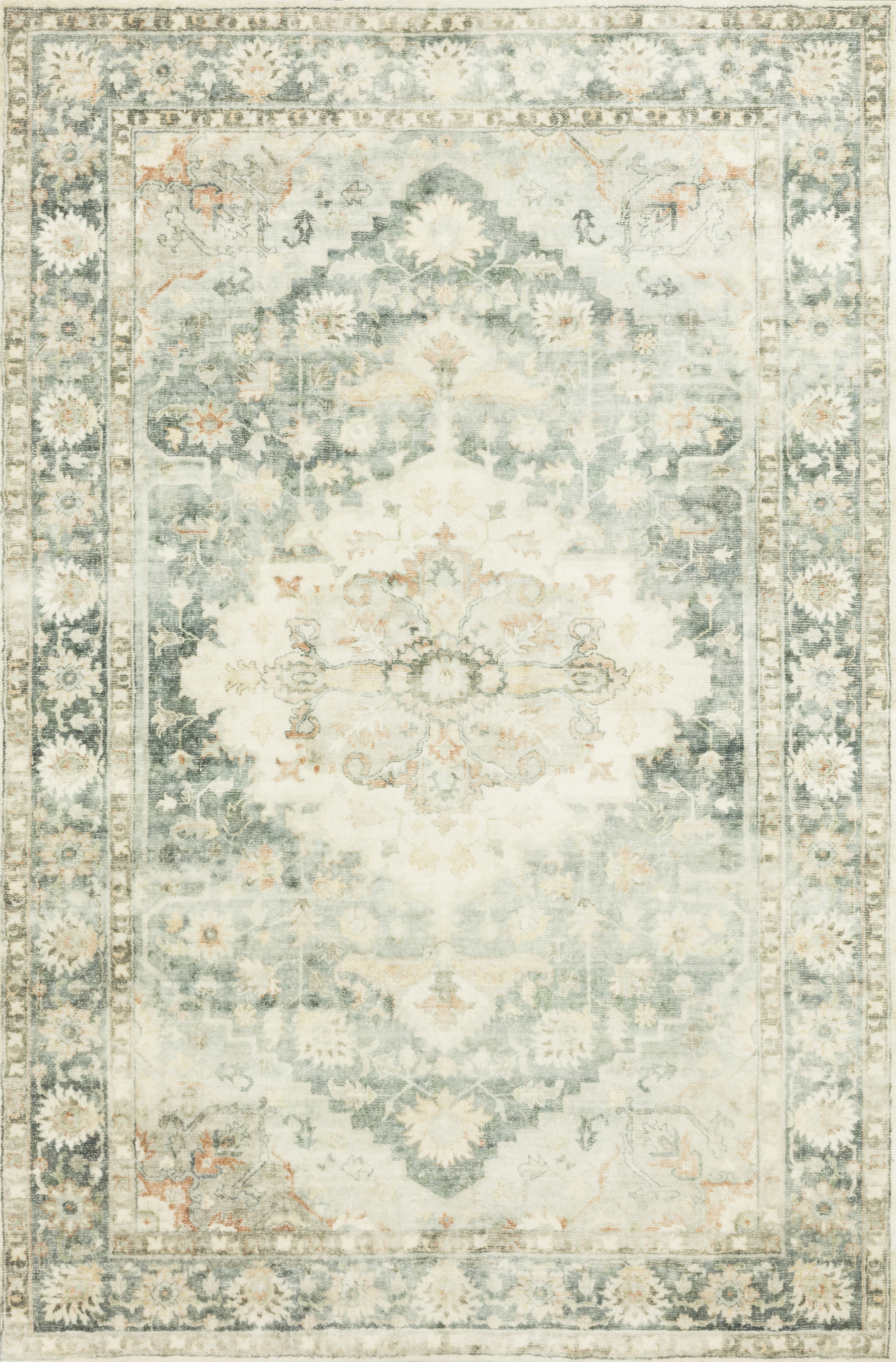 Rosette ROS-08 Teal / Ivory 3'-3" x 5'-3" - Image 0
