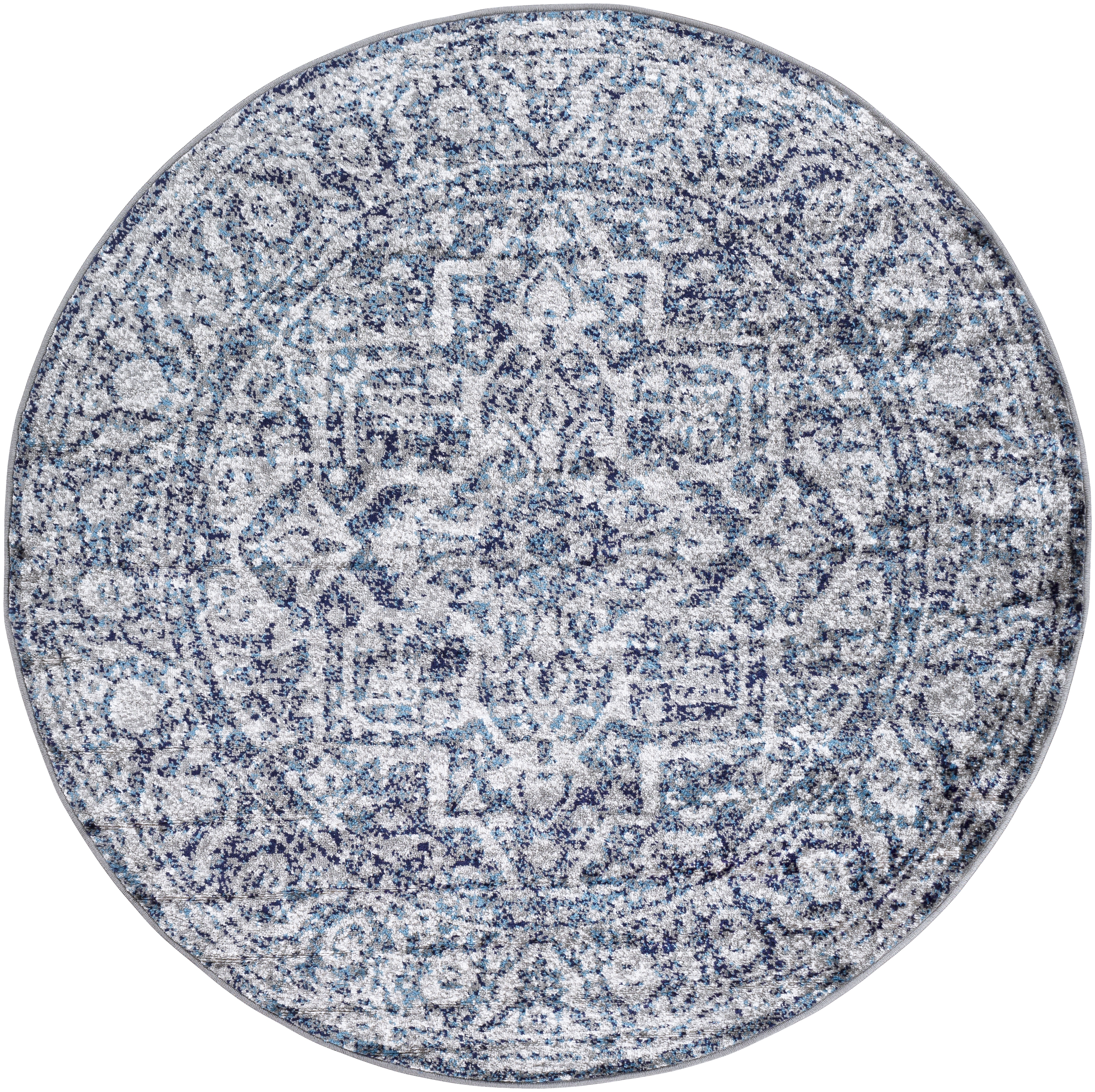 Monte Carlo Blue Indoor 5'3" x 5'3" Machine Woven Rug - Image 0