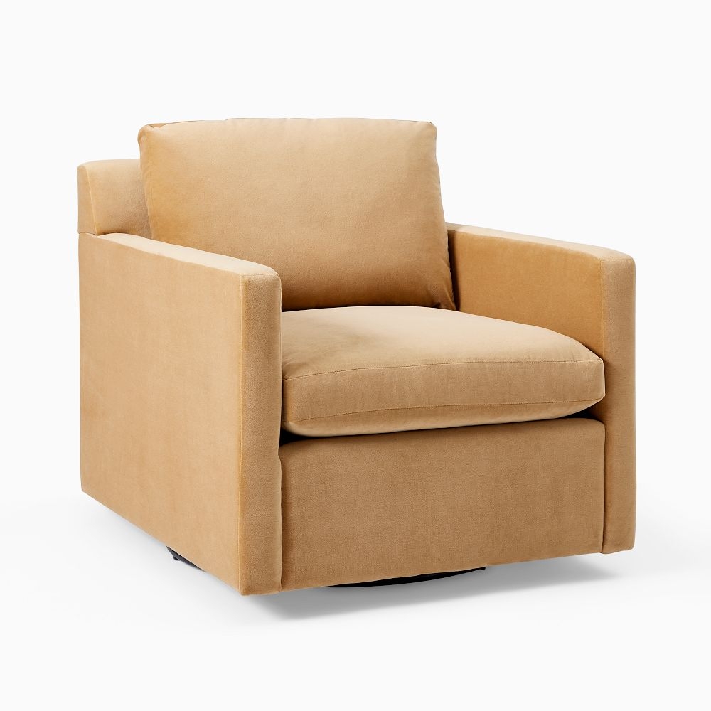 Marin Swivel Chair, Deluxe Velvet, Camel - Image 0