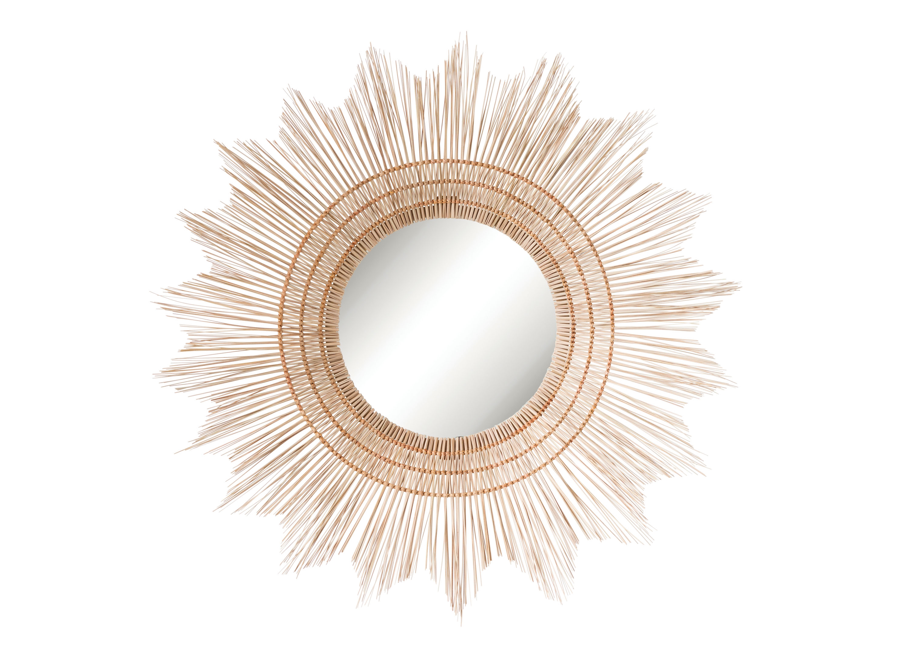 Handmade Sunburst Wicker Wall Mirror - Image 0
